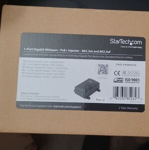 StarTech.com 1-Port Gigabit Midspan PoE Injector